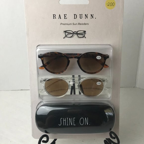 Rae Dunn Accessories - NIB - RAE DUNN Premium Shine On Sunglasses Clear/Tortoise Sun Readers +2.00